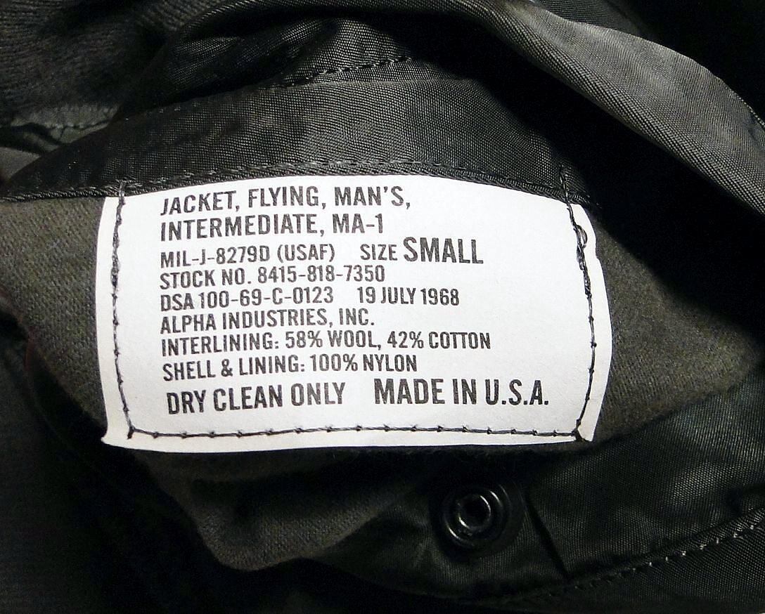 90's アルファ Made in U.S.A. MA-1 BAG付 (DSA100-69-C-0123 19 