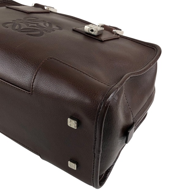 LOEWE ロエベ アマソナ28 ハンドバッグ ブラウン アナグラム レザー ミニボストン vintage ヴィンテージ オールド j32ajs