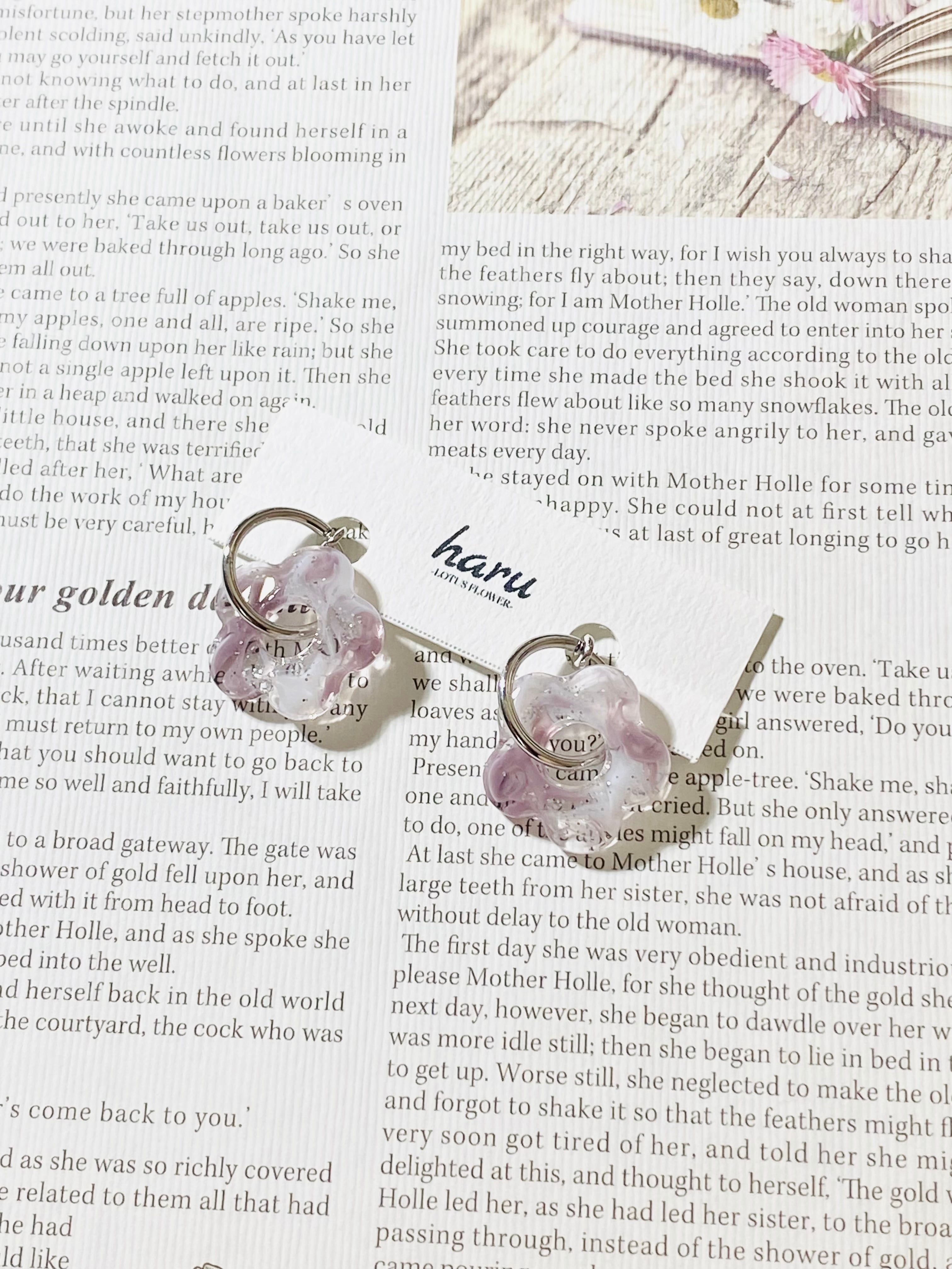 マーブルイヤリング レジン