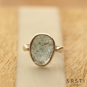 Moss Aquamarine SV925 Silver Ring