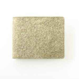 二つ折り財布 ココナッツレザー製　リーフィーグリーン