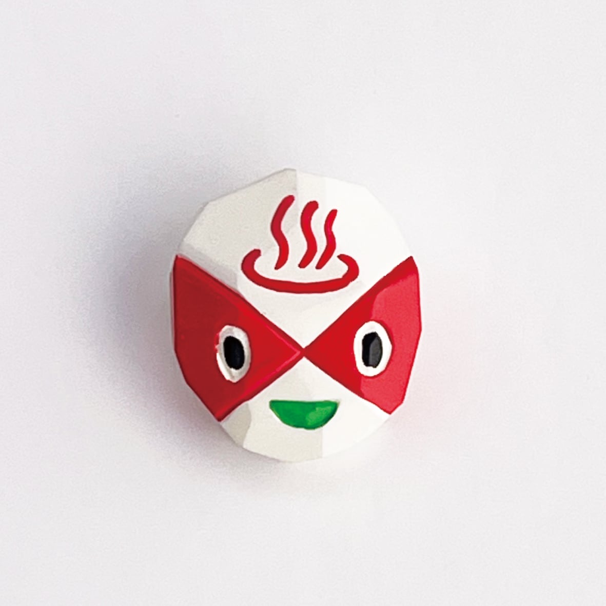 ムラバヤシケンジさんコラボ 温泉覆面レスラーバッジ 「マスク・ド・スーパーセントー1号」