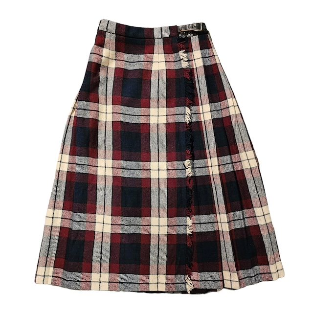 QUILT SKIRT MADE in SCOTLAND (RED)【DW854】