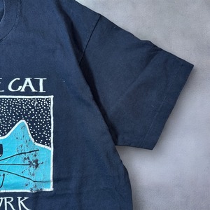 90s USA製 art TEE 猫 ネコ アート Tシャツ 古着