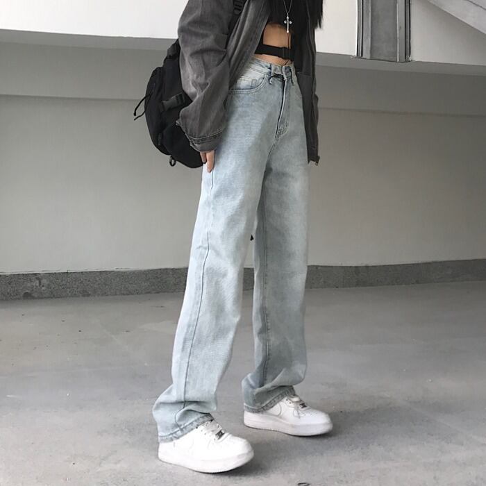 スタイルジーンズ ルーズハイウェストウェストワイドレッグパンツ カジュアル かわいい ワイドパンツ ケッペル91699438505