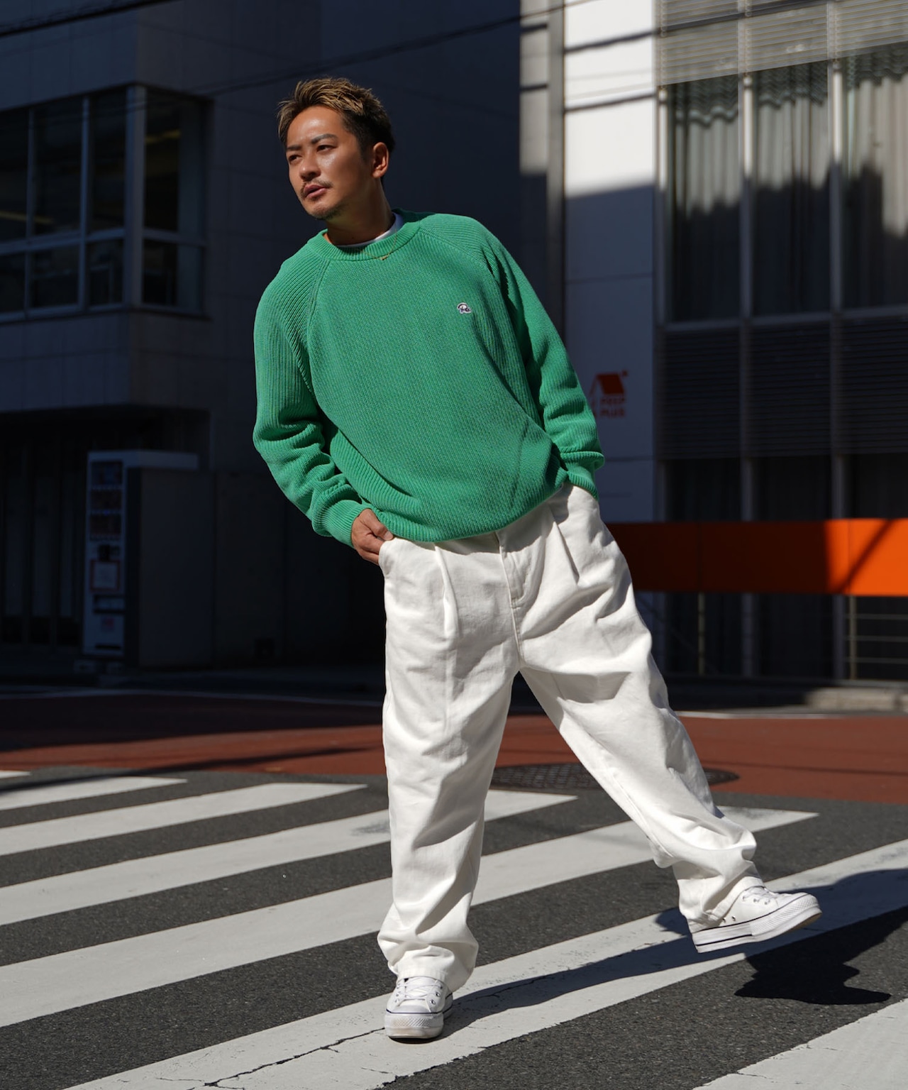 【#Re:room】PIGMENT COLOR BIG CREW KNIT［REK134］