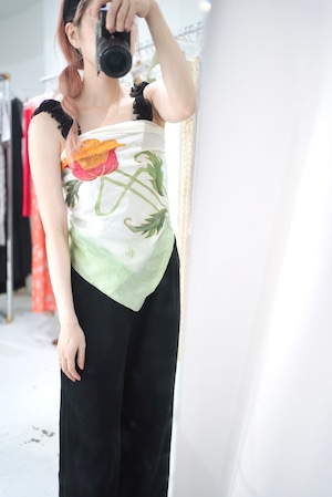 flower silk scarf