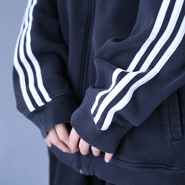 "adidas" one point logo embroidery  loose silhouette track jacket