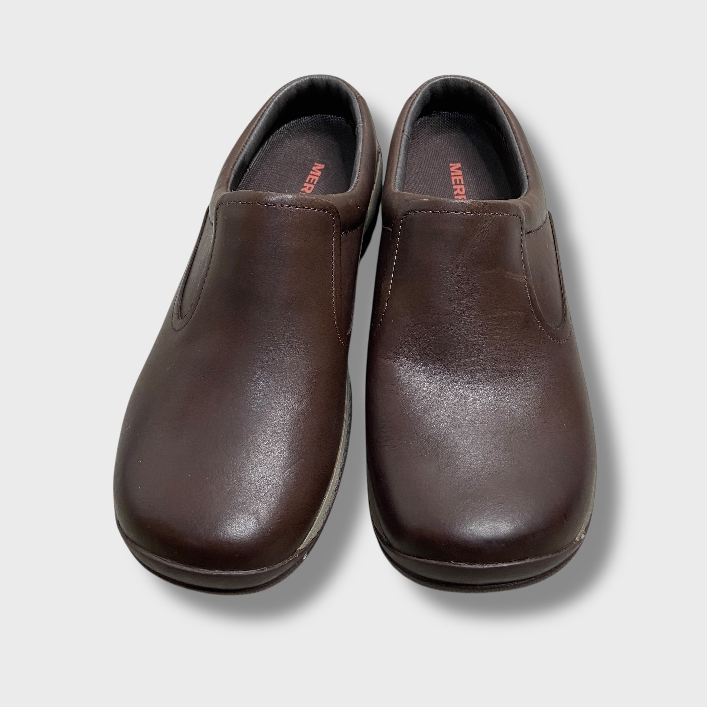 美品 MERRELL メレル アンコールQ2 レザークロッグサンダル ブラウン