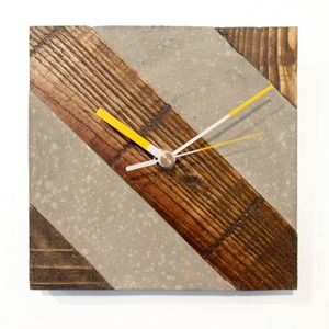 木 × コンクリートの掛け時計