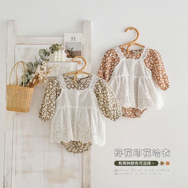 オータムロンパース オールインワン フローラルスカート 秋物 花柄 超面白いベビーショップ70540063890