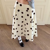 Brun Polka Dot Flare Skirt F0630