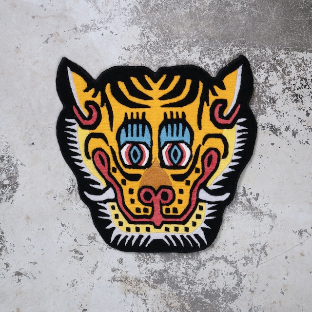 Tibetan Tiger Rug 《Only Face・ウール001・シグネチャーイエロー》チベタンタイガーラグ