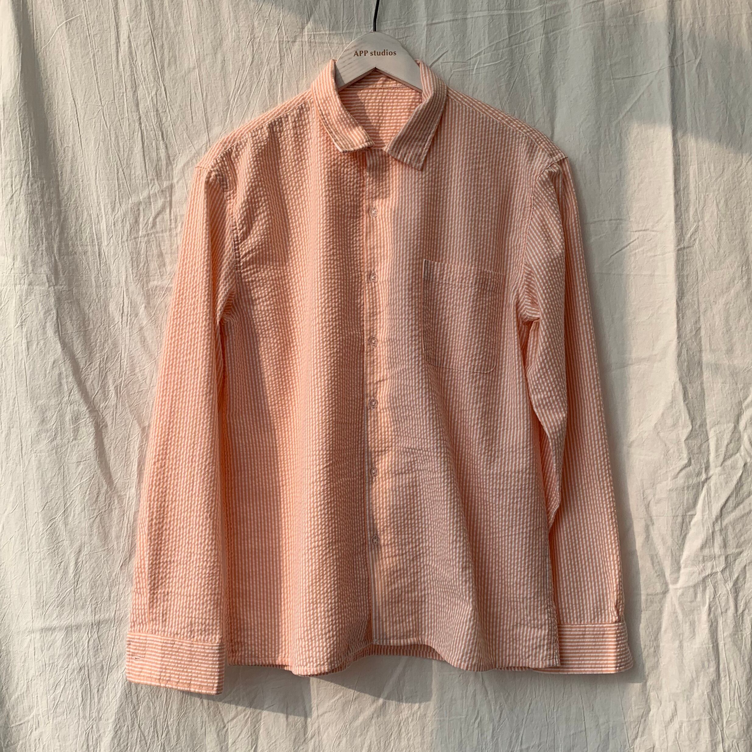 全2色 シャツ トップス 無地 カジュアル ストライプ おしゃれ