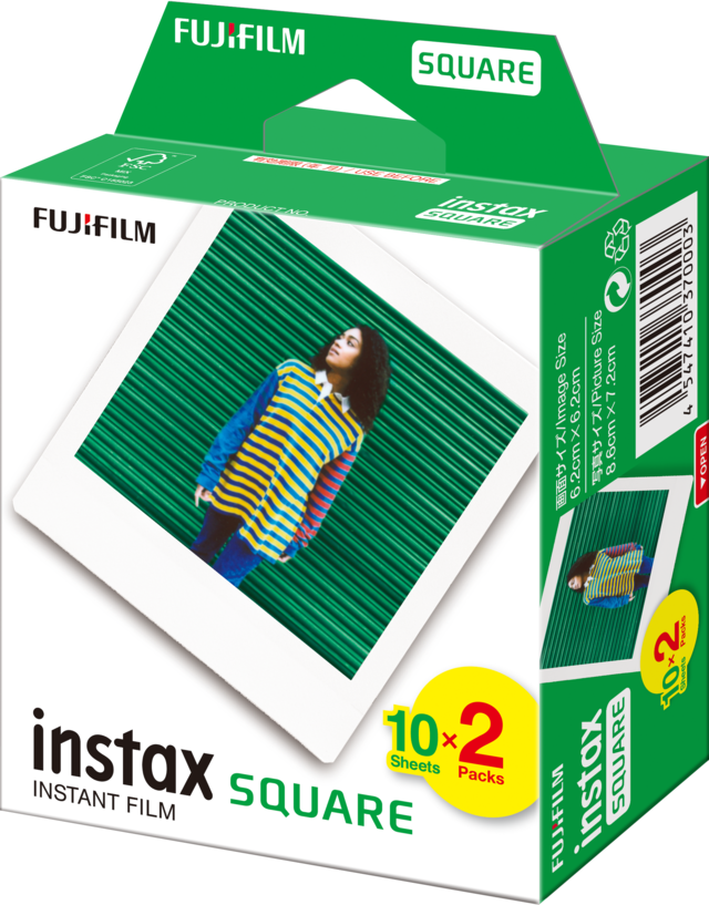 2パック入り チェキスクエアフィルム 10枚×2パック #instaxSQUARE film