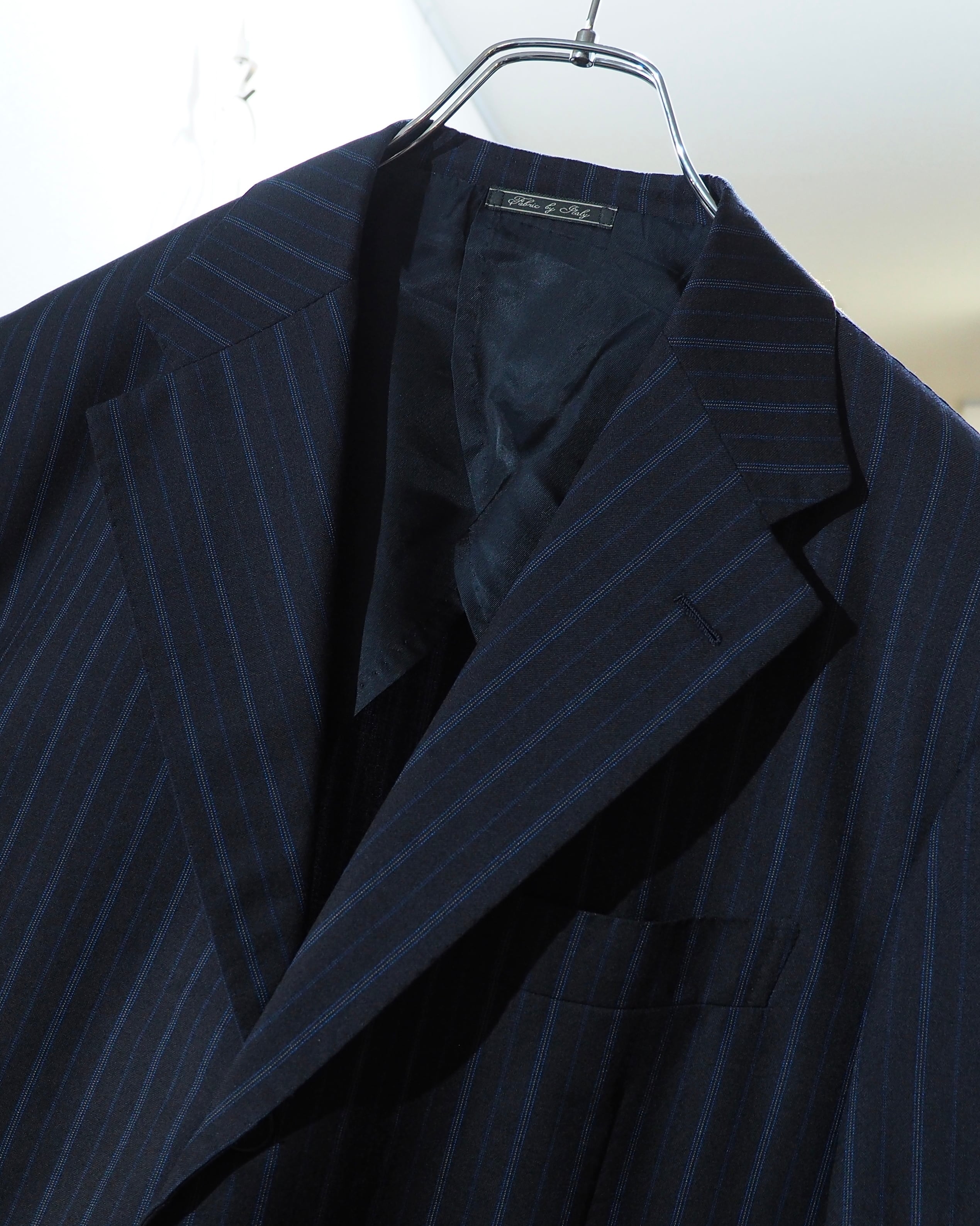 " Artigianale × Ermenegildo Zegna " Beautiful Dark Blue Pinstripe Tailored jacket (woven in italy)