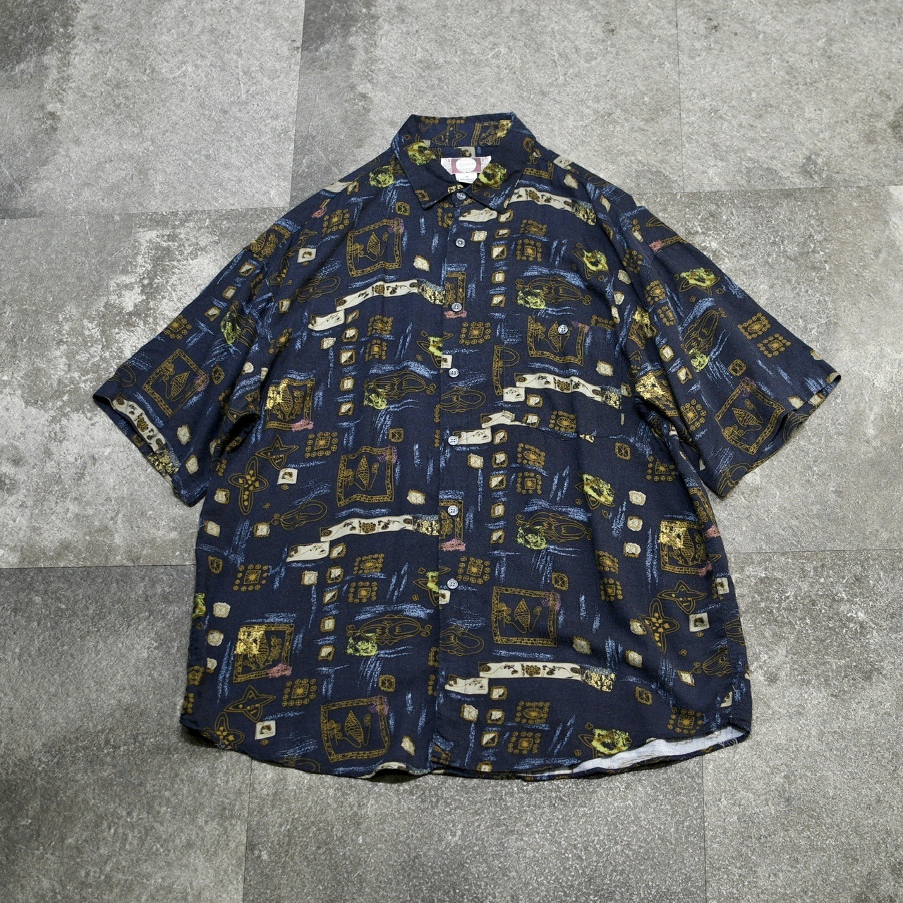 design rayon shirt navy