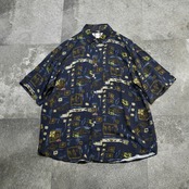 design rayon shirt navy