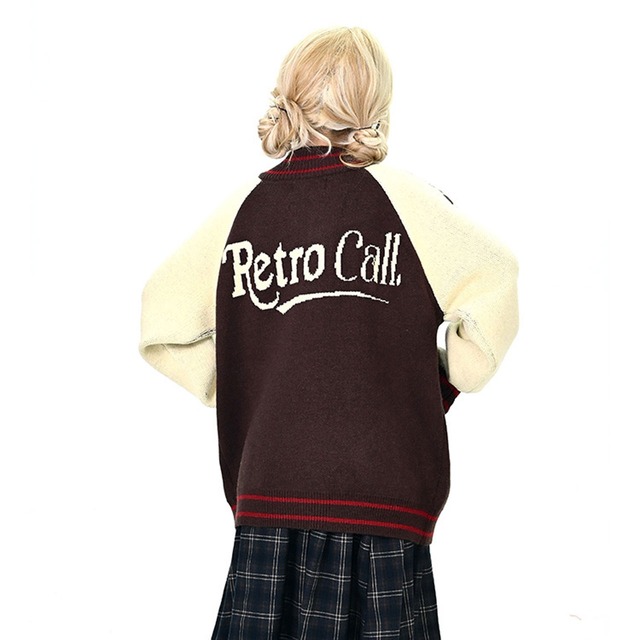 ナンバリングラグランジップニット  2col   R01188