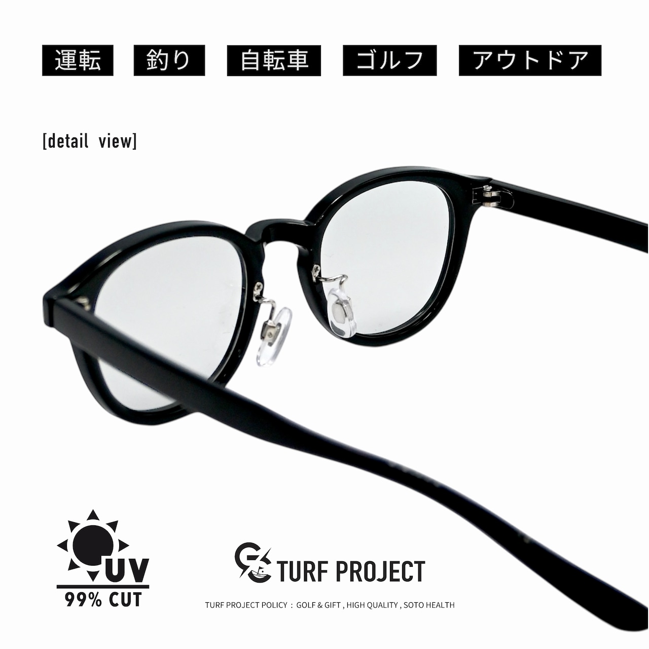 #AIRGRAM / GOLF&CITY サングラス /(形:ユニボストン 色:ブラック レンズ:ライトグレー) / TPGC-5047-1