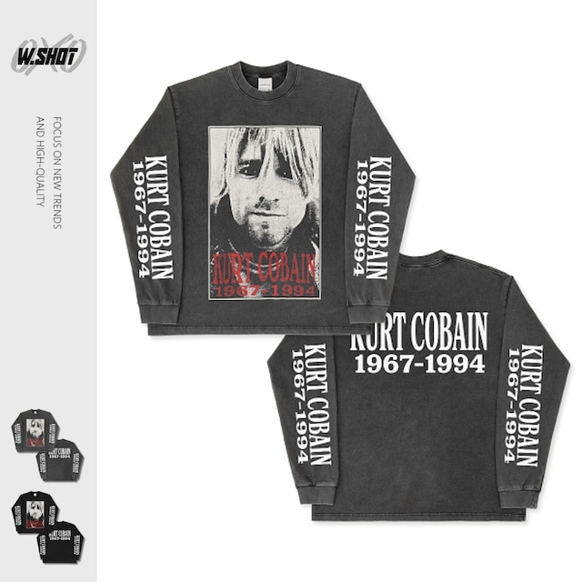 VINTAGE ストリート KURT COBAIN ロングTシャツ T2318 VINTAGE ストリート KURT COBAIN ロングTシャツ T2318
