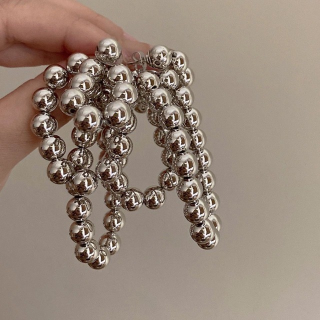 Beaded Long Drop pierced Earrings 00661