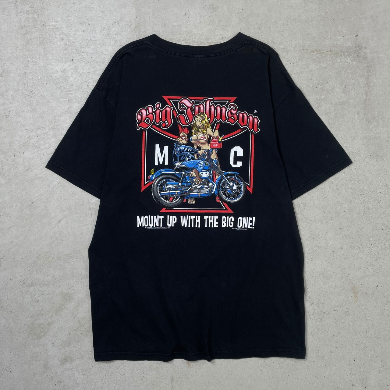 00年代 BIG JOHNSON JOHNSON モーターサイクルプリントTシャツ メンズ 