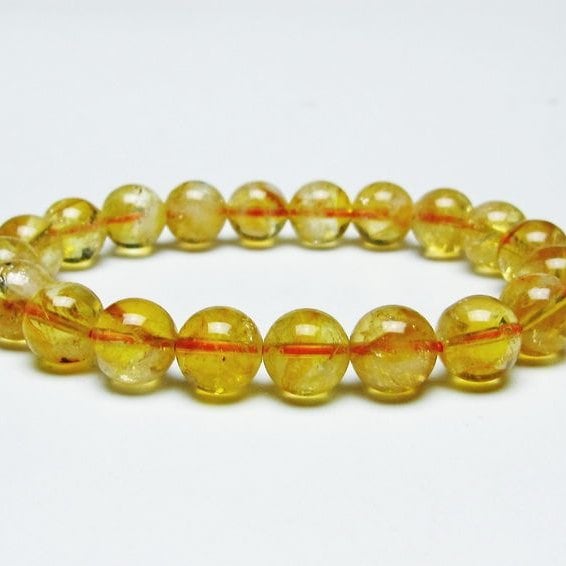 シトリンクォーツ ブレスレット 虹入り 10mm シトリン ブレス 一点物 メール便可 [M便 1/10] 111-46104