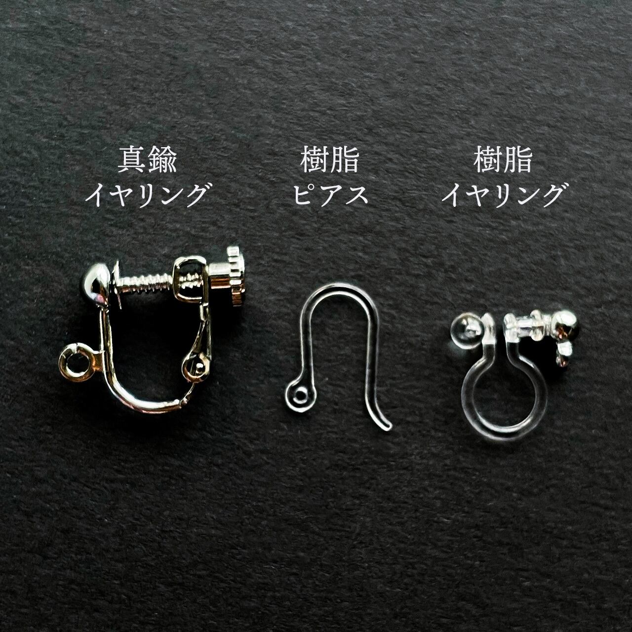 水引ピアス・イヤリング - TSUYA - シルバー | 紙単衣 - kamihitoe