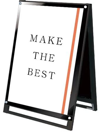 ブラックポスター用スタンド看板マグネジ A1ロウ両面ブラック