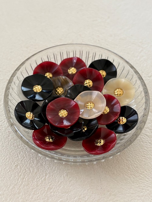 18mm Japanese ヴィンテージボタン フラワー アクセサリーパーツ 装飾材 カルトナージュ