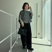 フロントジッパードレープvest/グレー