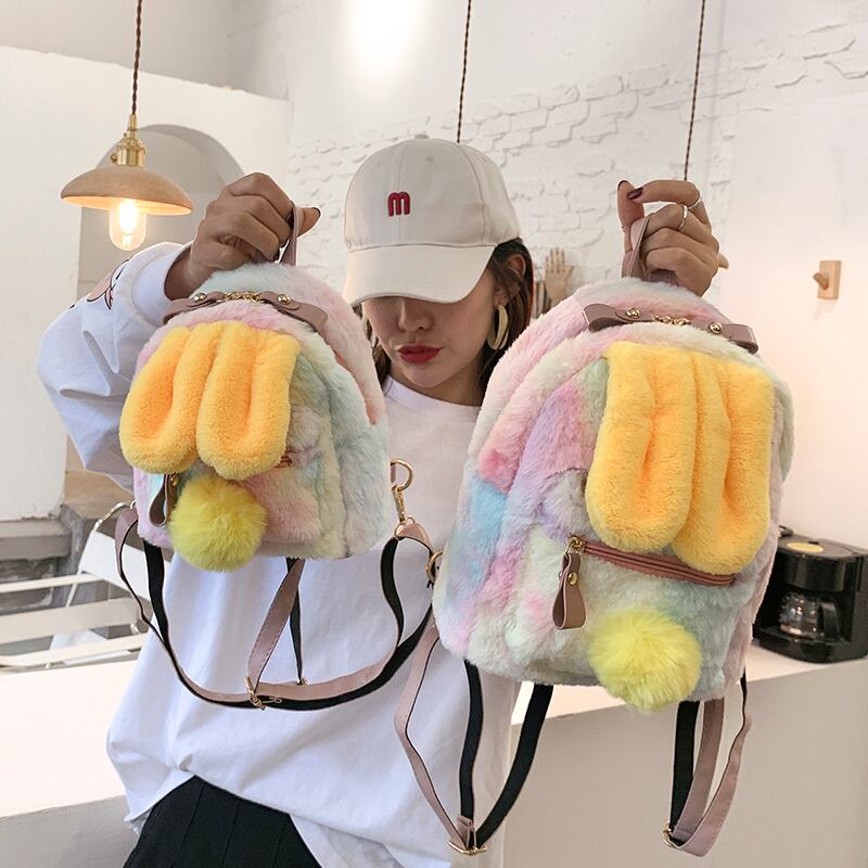 オルチャン大学生バックパックのランドセル女性版最高のシンプルな野生のぬいぐるみぬいぐるみバックパック Tiancai_Wing_Bag50728156525