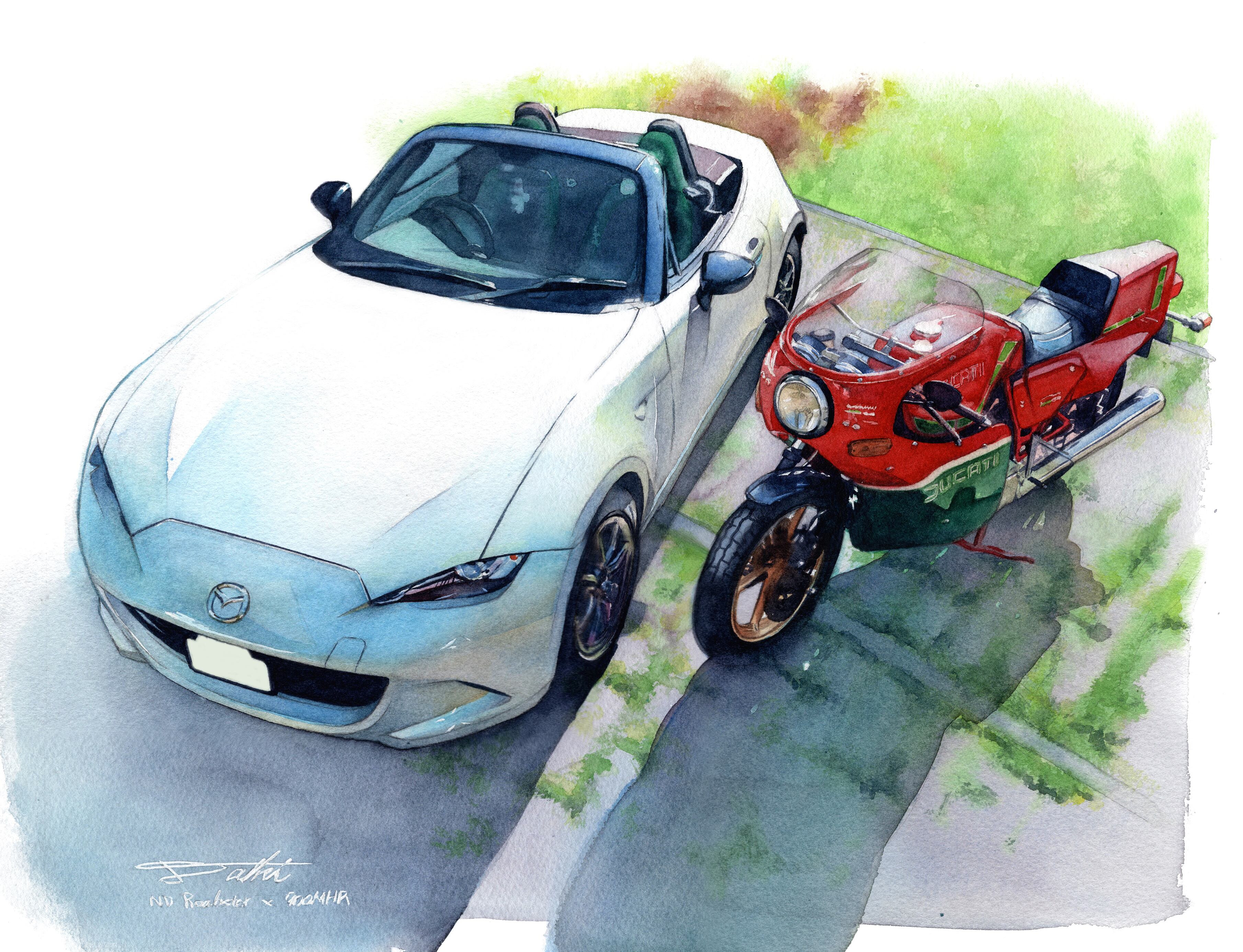 水彩車イラスト ポストカード Ndロードスター 900mhr コサカのアトリエ オンラインショップ 水彩車イラスト ポストカード Ndロードスター 900mhr コサカのアトリエ オンラインショップ