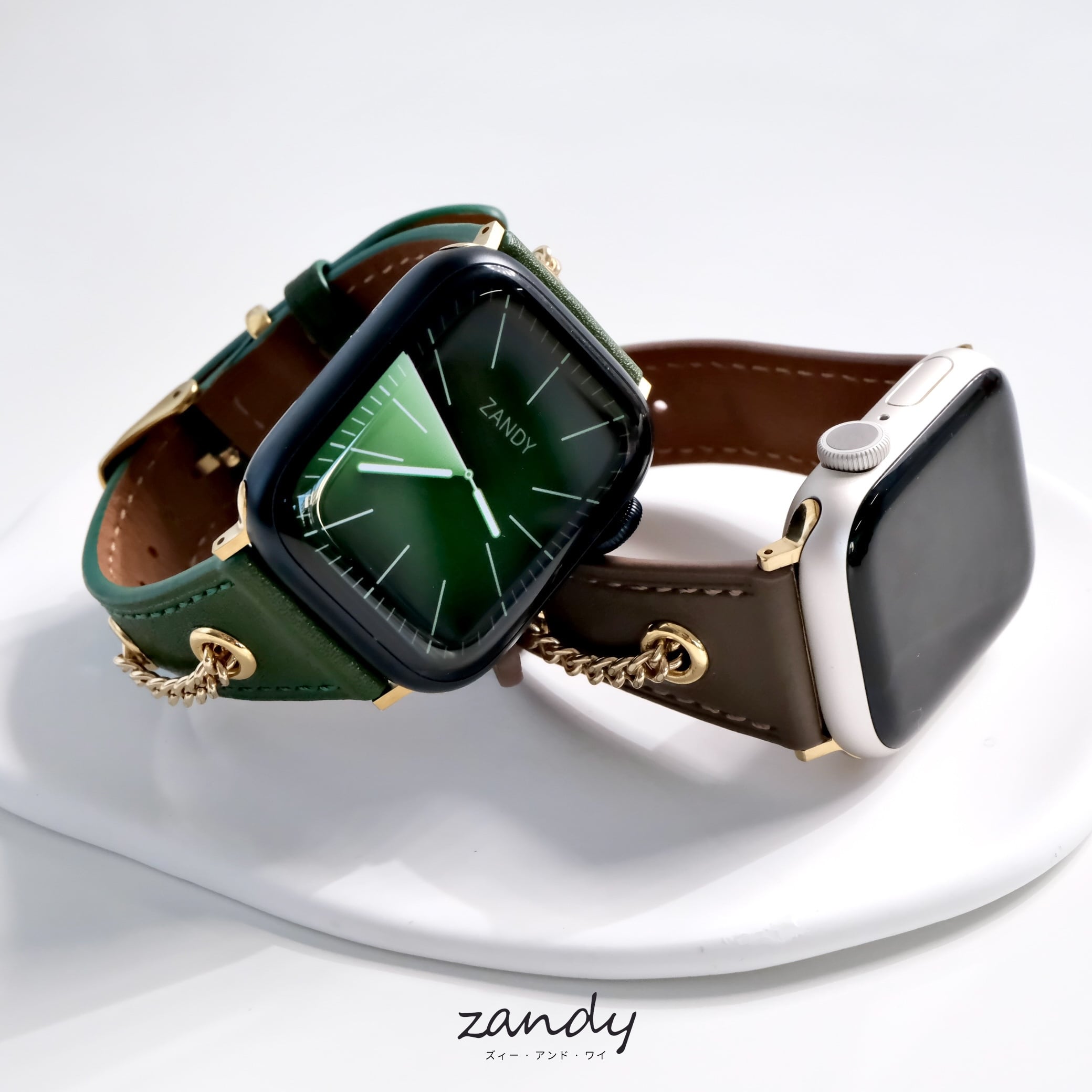 2075 Apple Watch エルメス　ヴェール　ルソー　グリーン　レザー 2075 Apple Watch エルメス ヴェール ルソー グリーン レザー