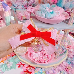 【F7】64-30いちごリボンヘアクリップ