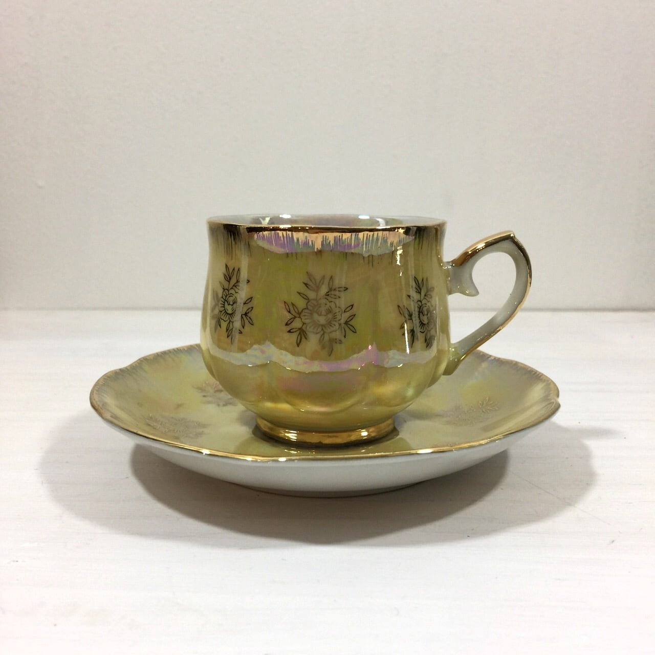 Glory CHINA グローリー ラスター彩 カップ&ソーサー イエロー