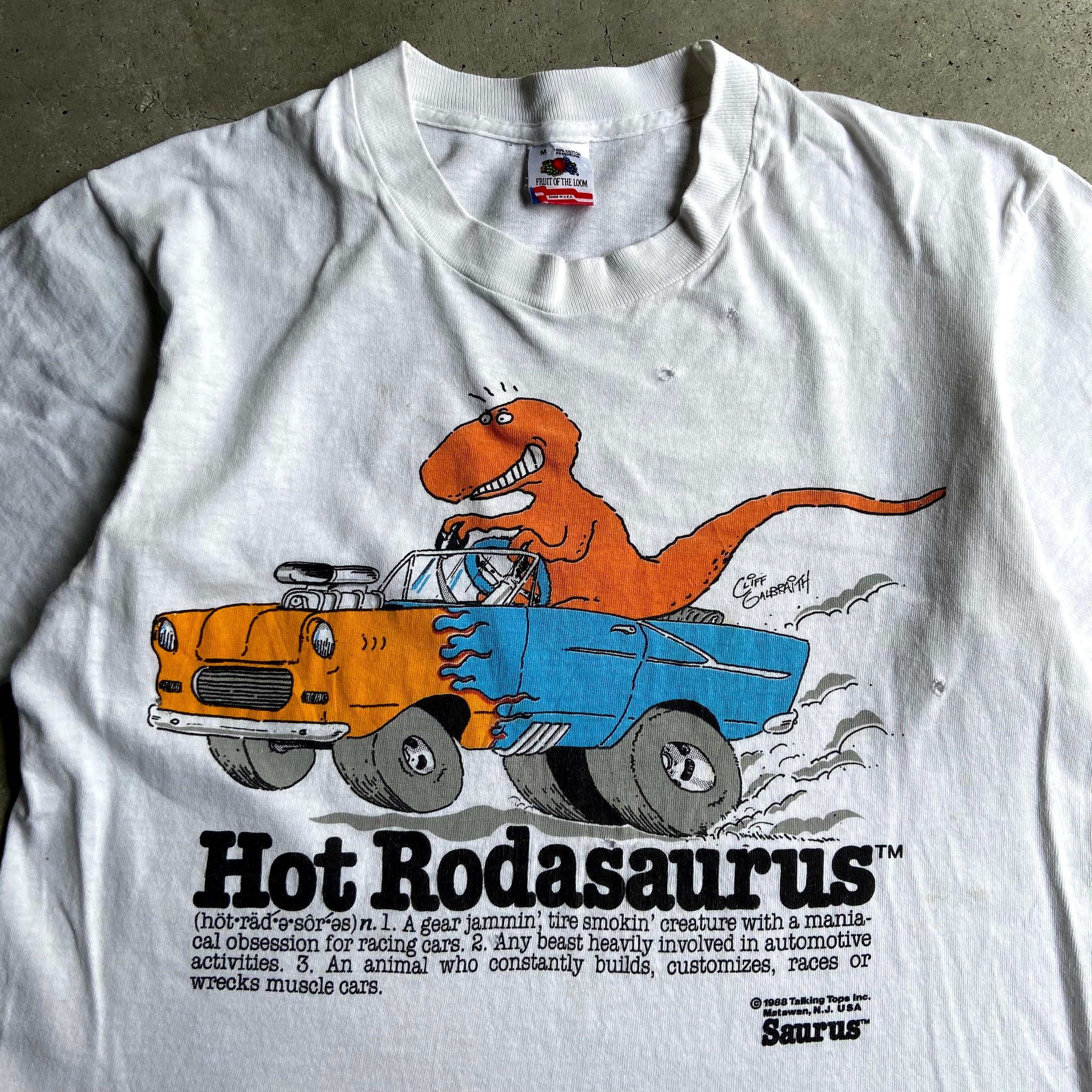 雰囲気系 80年代 USA製 Talking Tops Inc. Hot Rodasaurus プリント ...