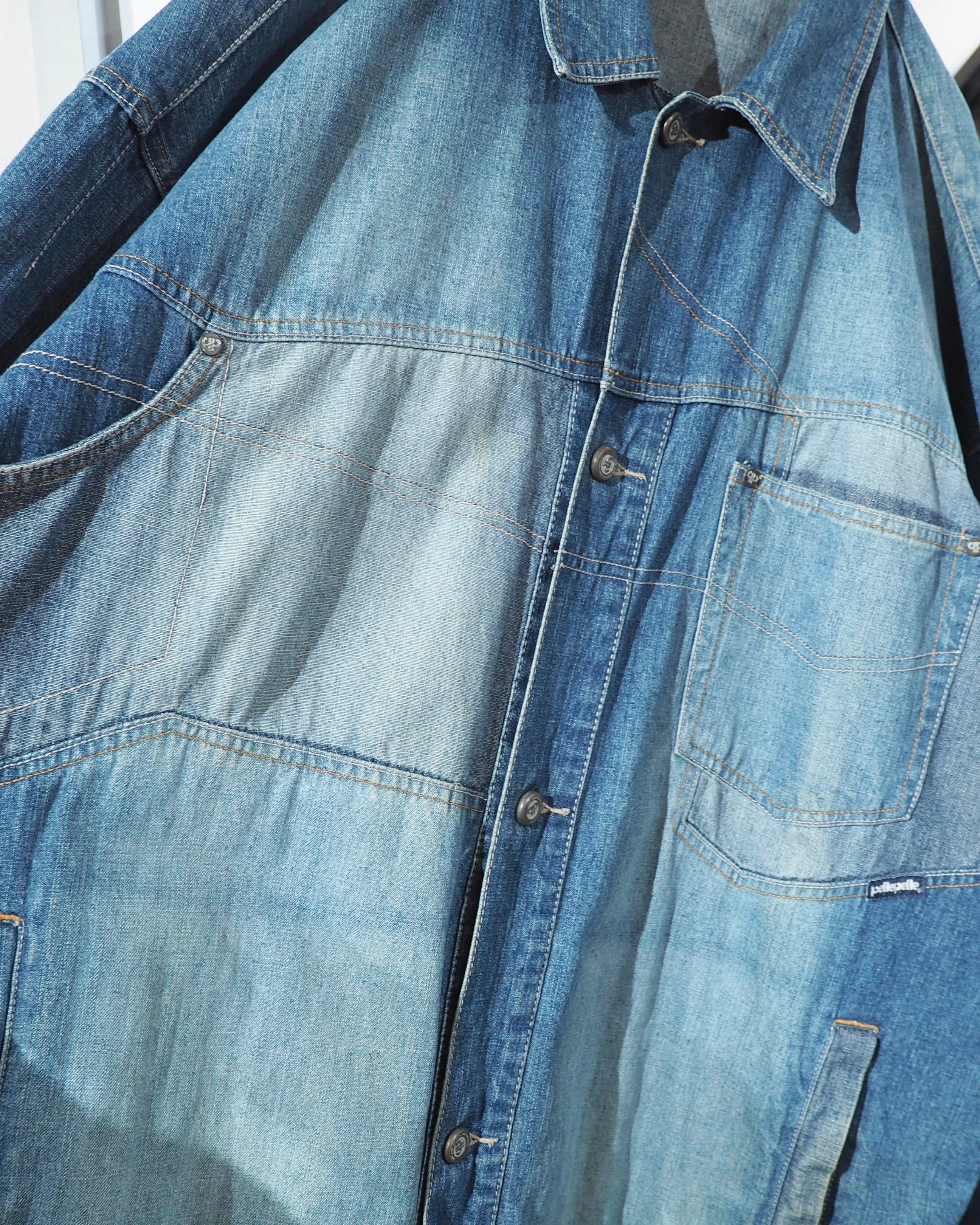 1990s " pellepelle " Special Rebuiling Over silhouette vintage Denim jacket