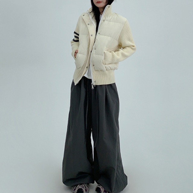 knit sleeve switch jacket　ニットスリーブ切り替えジャケット　J1581