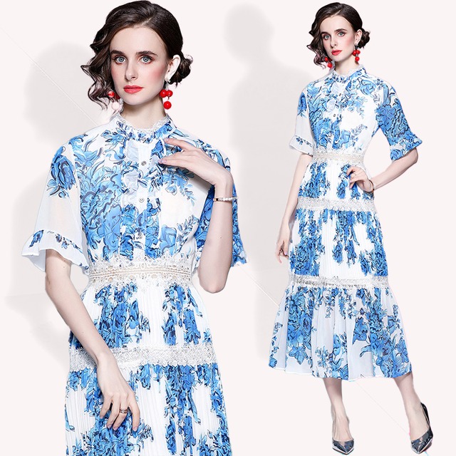 山口真帆さんご着用 送料無料 D1024 花柄 レース スタンドカラー ティアード プリーツ ロング ワンピース ホワイト ブルー 白 青 フレンチスリーブ ノースリーブワンピース タイダイ 袖あり 水玉 ブルーワンピ ブルーワンピース インポートワンピース パーティー 山口真帆さんご着用 送料無料 D1024 花柄 レース スタンドカラー ティアード プリーツ ロング ワンピース ホワイト ブルー 白 青 フレンチスリーブ ノースリーブワンピース タイダイ 袖あり 水玉 ブルーワンピ ブルーワンピース インポートワンピース パーティー