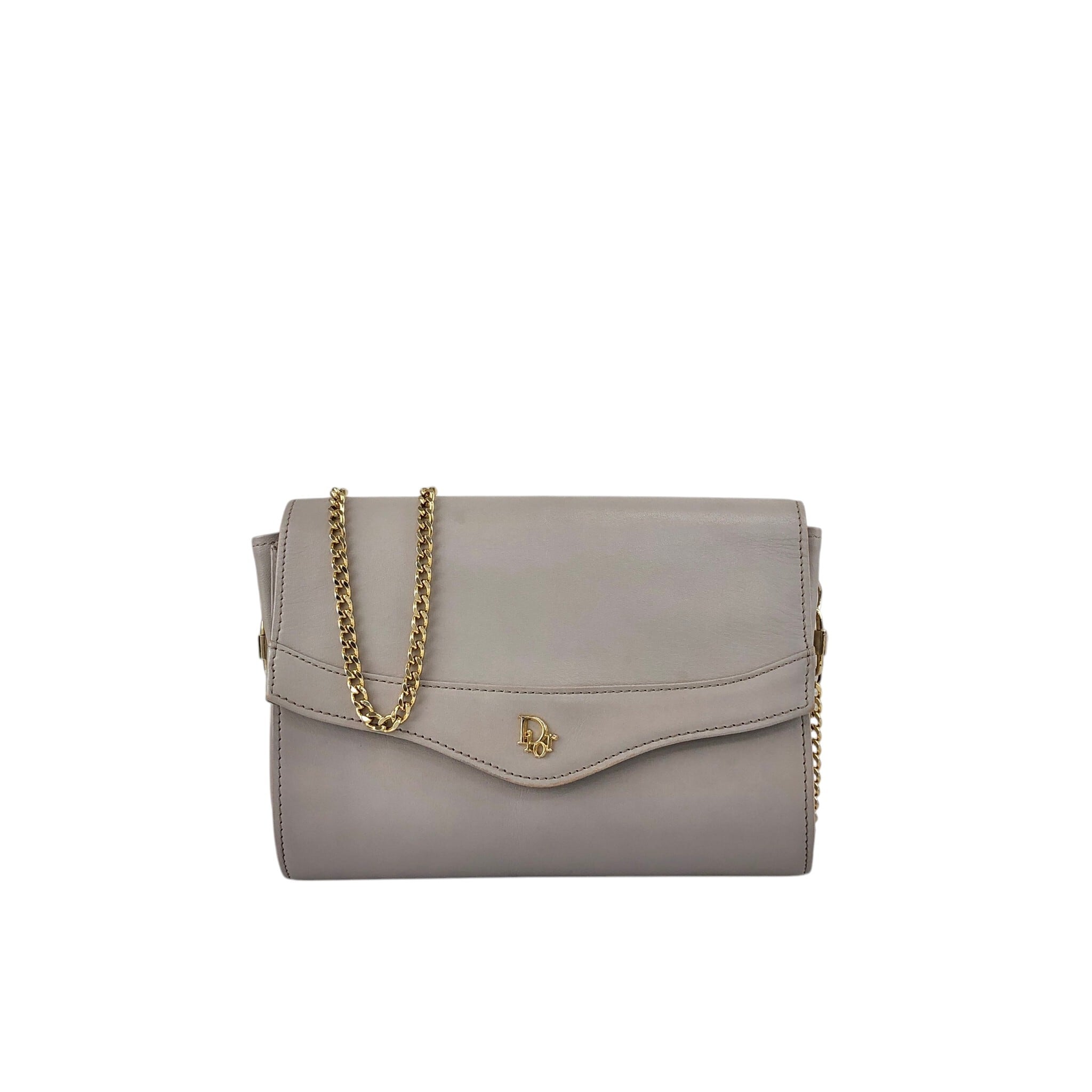 クリスチャンディオール レザー PVC ヴィンテージ 3way チェーンバッグ Christian Dior クリスチャン ディオール ショルダーバッグ グレー