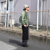 Leh(レー)Bonber Jacket、YASHIKI(ヤシキ)カーディガンコーディネート2