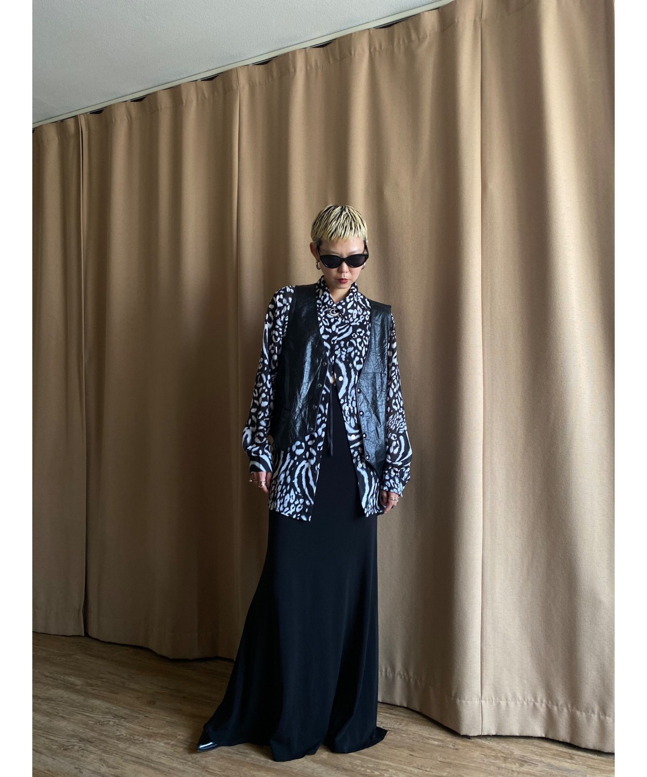 TRAVEL SMITH over size sheer shirt-3630-9