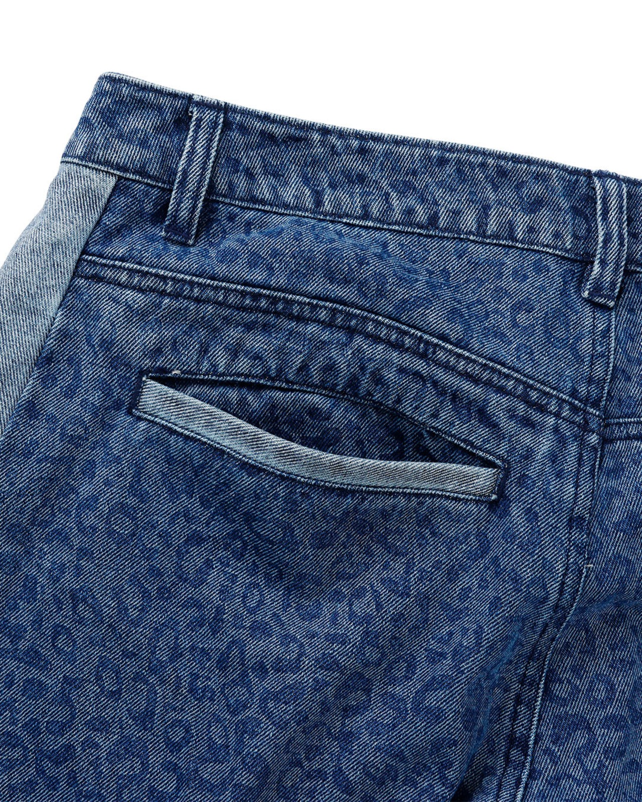 【#Re:room】LEOPARD PANELED WIDE DENIM PANTS［REP323］