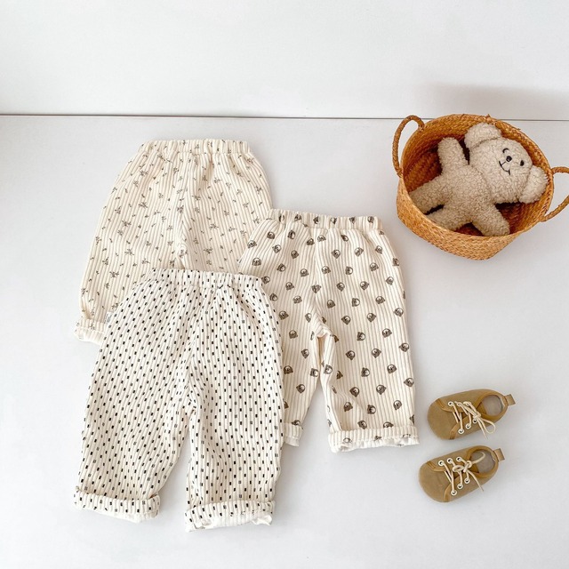 【BABY&KID】コーデュロイクマ柄パンツ