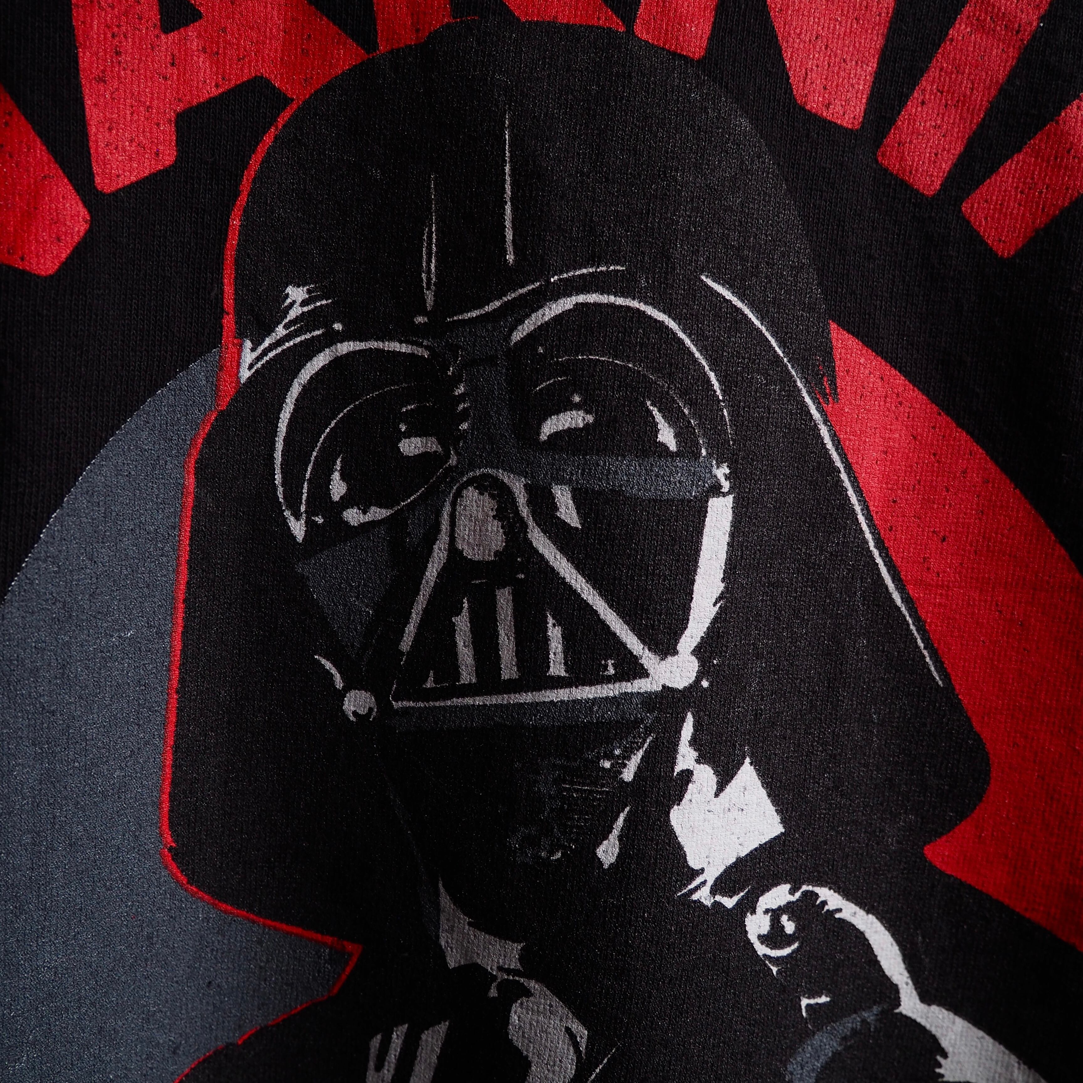 ” STARWARS ” ” Warning!Darth Vader ” printed Black loose Tee