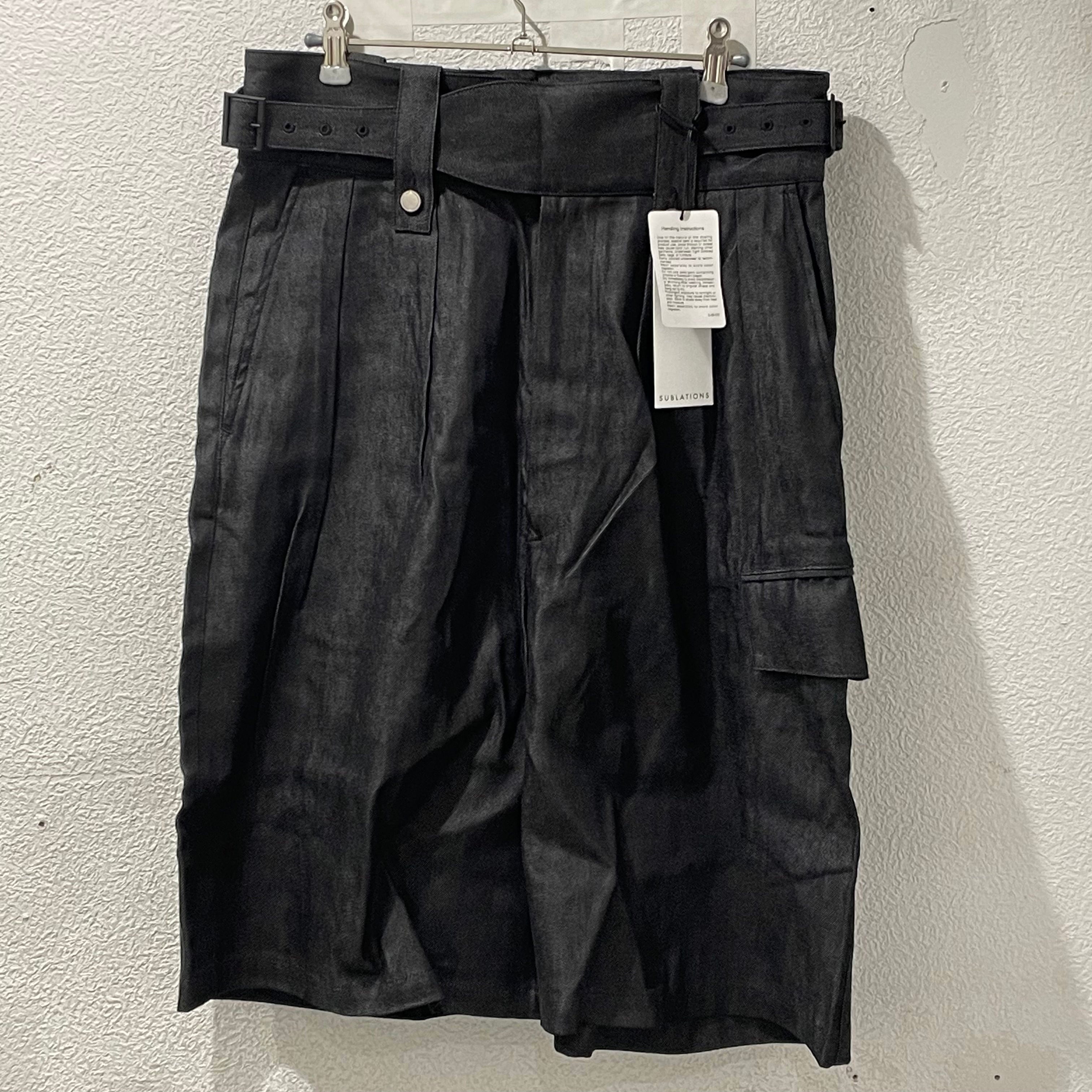 SUBLATIONS サブレーションズ S061417 DENIM GURKHA CARGO SHORT PANTS 