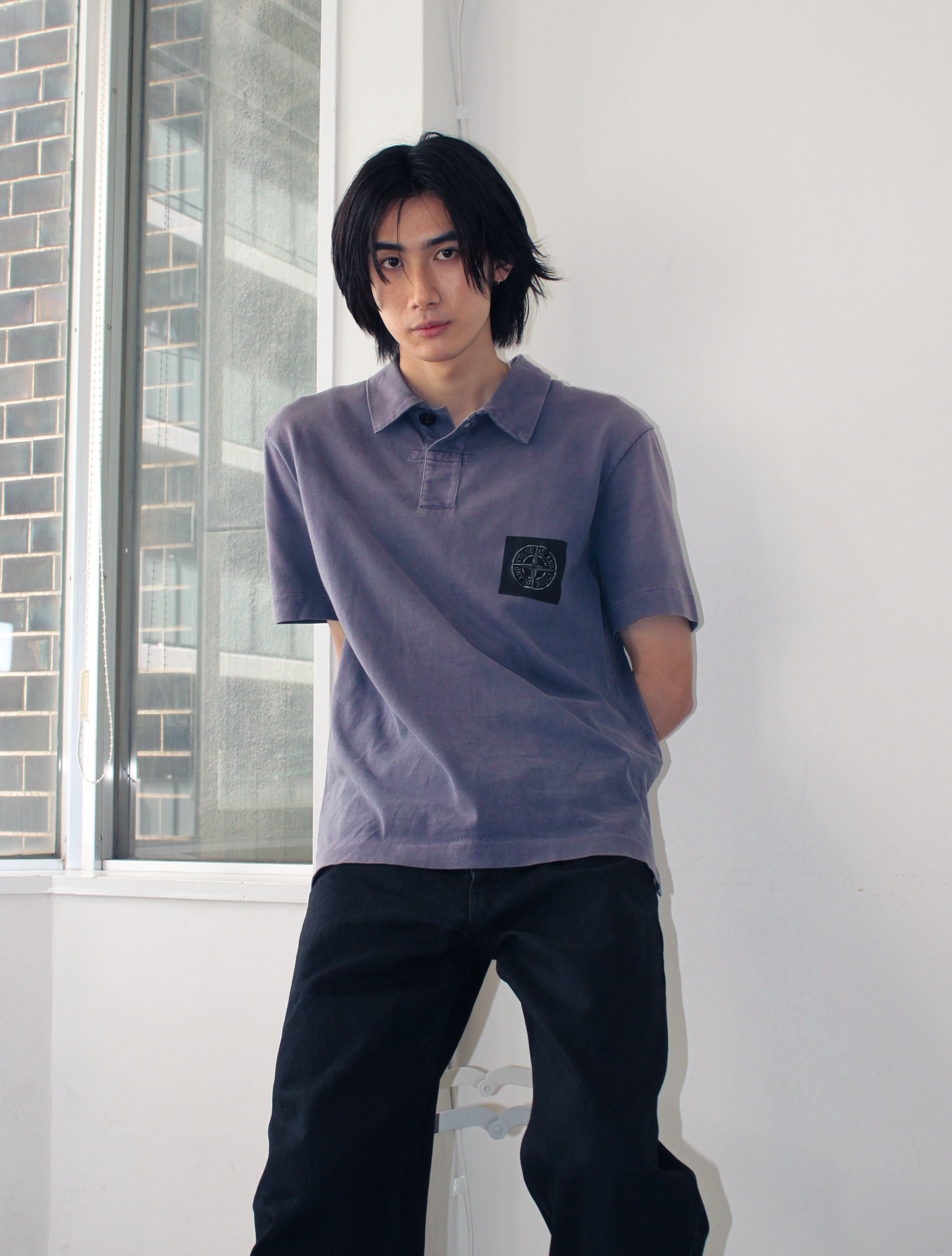 90s Vintage】STONE ISLAND Logo Polo Shirt | nawona
