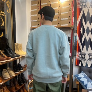 【HERNI × BlueSunshineTrading】  12oz ヘヴィーウェイト クルーネック スウェット　（smoky green）